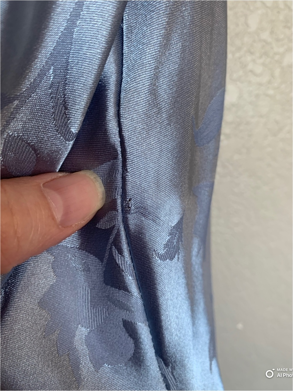Lulus XL All About You Slate Blue Floral Jacquard Satin Midi Dress NWT FLAW - Picture 10 of 17